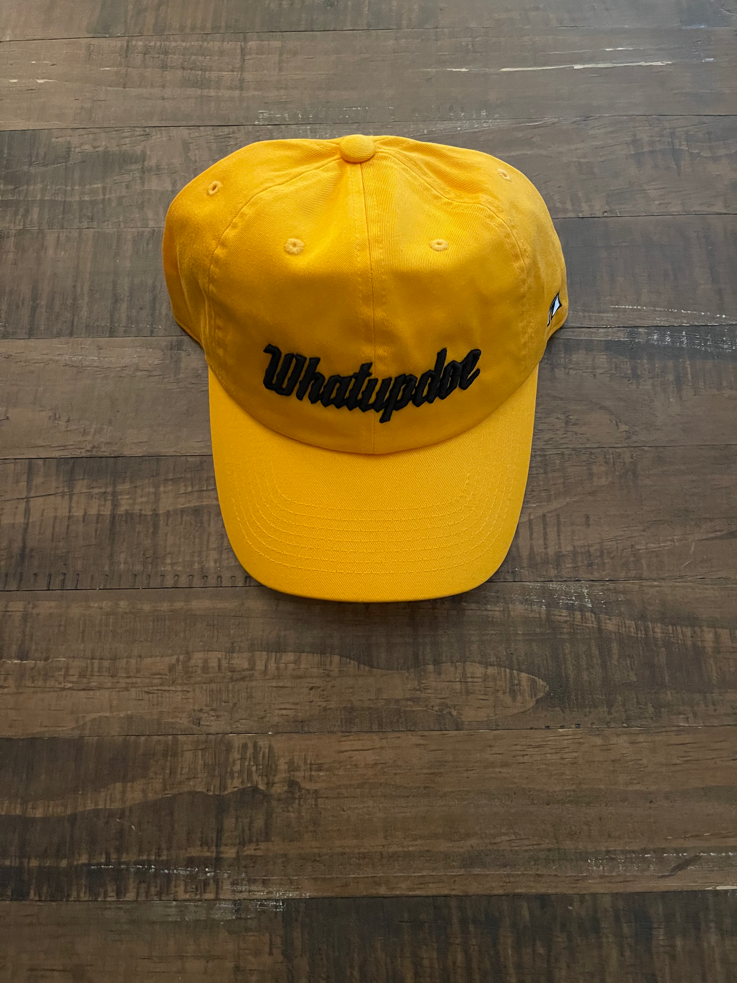 GOLD WITH BLACK WHATUPDOE DAD HAT